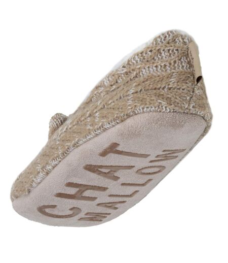 Isotoner Chaussettes d'intérieur femme maille torsadée, picots antidérapants