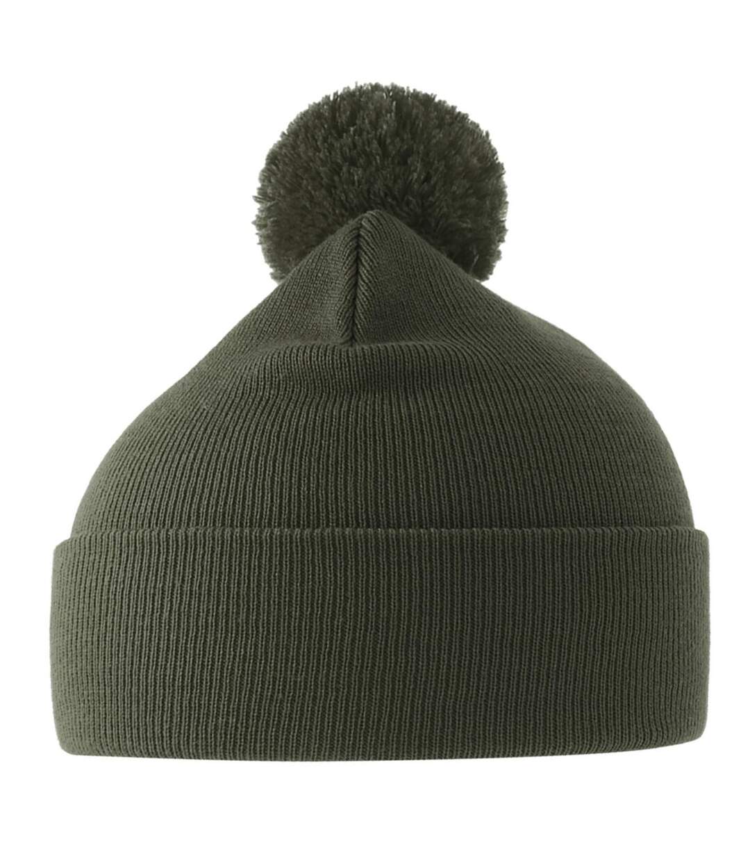 Unisex Adult Wind S Pom Pom Recycled Double Skin Cuffed Beanie Olive Atlantis-1