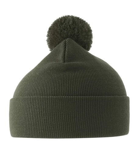 Unisex Adult Wind S Pom Pom Recycled Double Skin Cuffed Beanie Olive Atlantis
