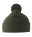 Unisex Adult Wind S Pom Pom Recycled Double Skin Cuffed Beanie Olive Atlantis-1