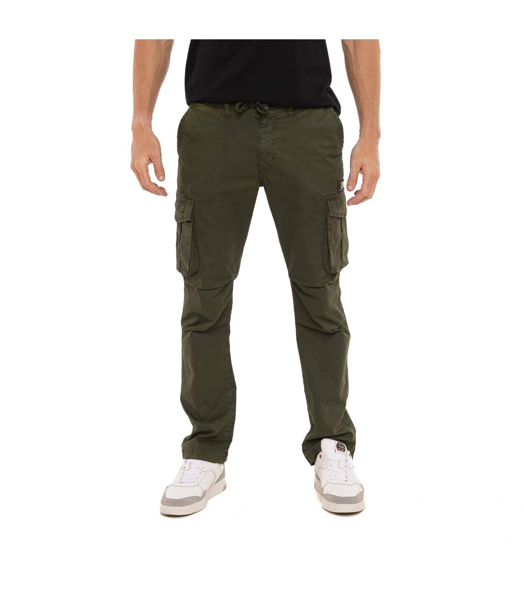 Pantalon droit homme type cargo en canvas avec patchs Fight Vondutch-1