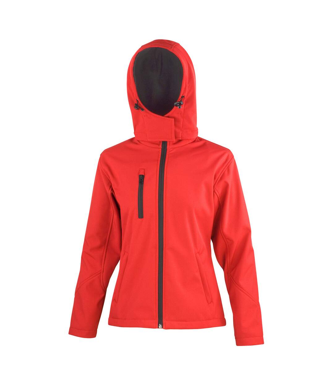 Result Core Womens/Ladies Lite Hooded Softshell Jacket (Red/Black)