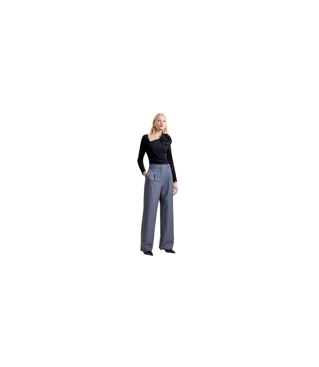 Pantalon Motif/style À Pois Sherry Femme Gris French Connection-1
