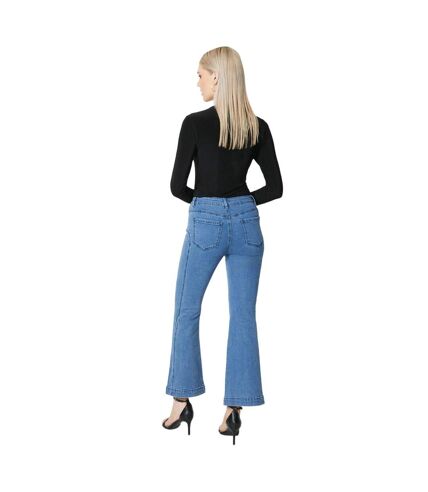 Womens/ladies flared hem petite jeans mid wash Principles