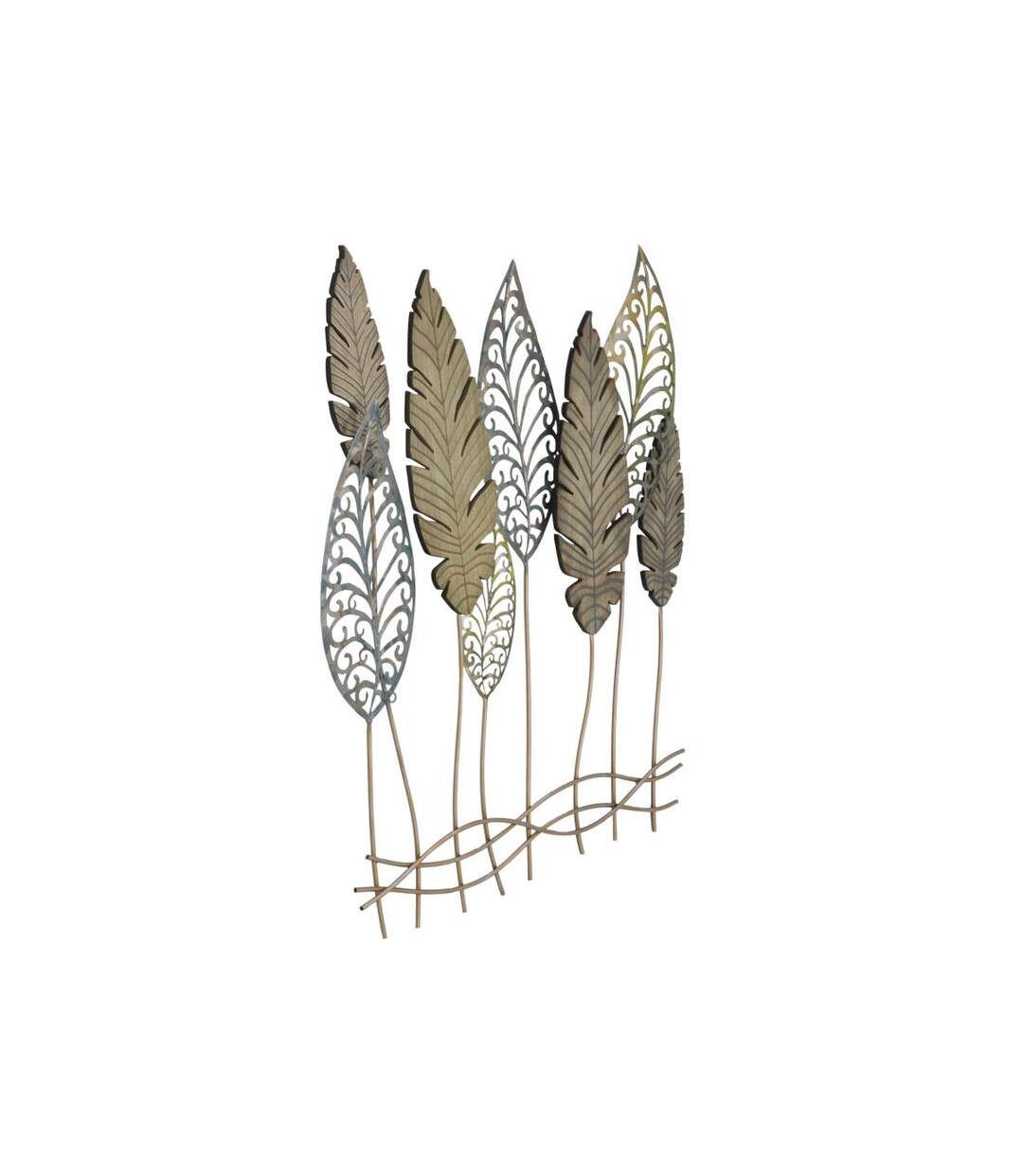 Déco Murale en Métal Foglie 87cm Argent & Or-2