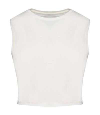 T-shirt crop sans manches écoresponsable - Femme - PAT342 - beige ivoire