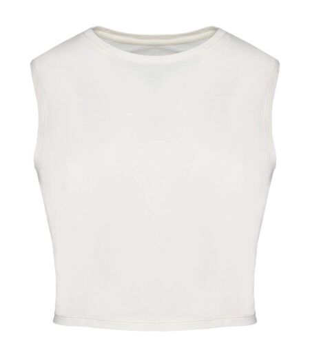 T-shirt crop sans manches écoresponsable - Femme - PAT342 - beige ivoire