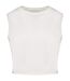 T-shirt crop sans manches écoresponsable - Femme - PAT342 - beige ivoire-1