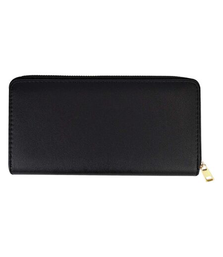 Ladies Faux Leather Wallet Large Textured Purse with Metal Detail Organiser