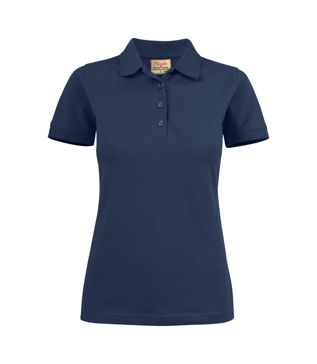 Womens/ladies Stretch Polo Shirt Grey Melange Printer-1