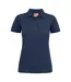 Womens/ladies Stretch Polo Shirt Grey Melange Printer-1