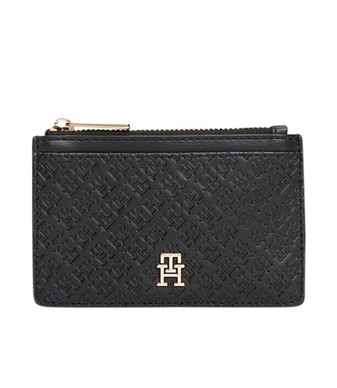 Porte-cartes noir femme tommy hilfiger long-1
