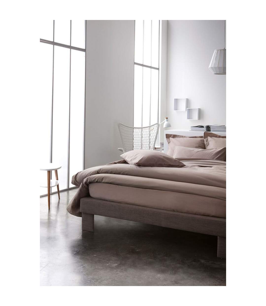 Housse de couette Mastic - 100% coton 57 fils - 240 x 260 cm - Taupe