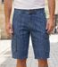 WINCHESTER INDIGO1 : Bermuda en jean homme bleu stone en coton style cargo décontracté-1
