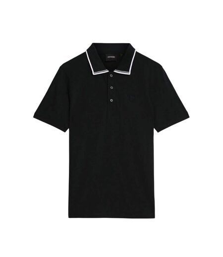 Polo Motif/style Rayure Contrastée Sur Bord Superfine Homme Bleu Lyle & Scott