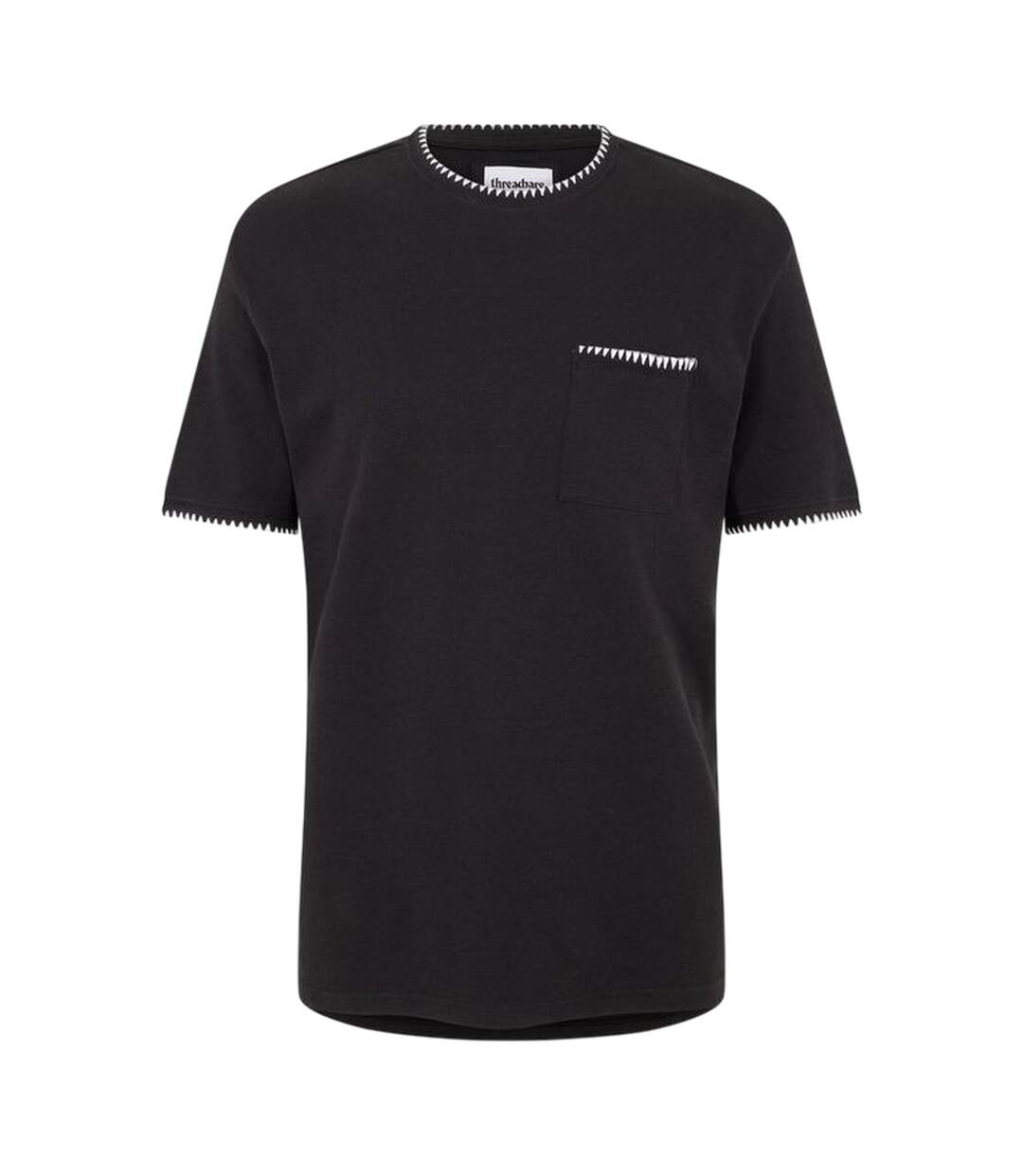 T-shirt Perth Homme Noir Écru Threadbare-1