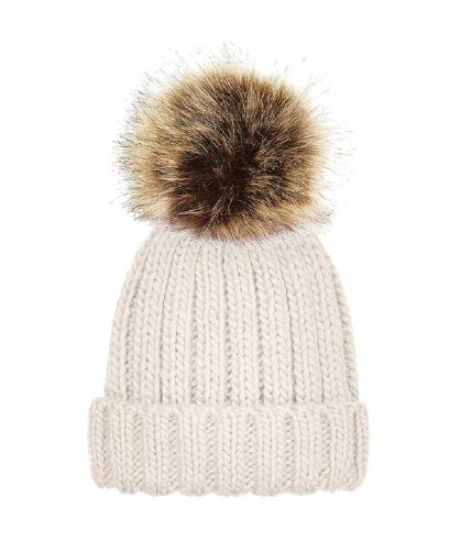 Bonnet pompom unisexe enfant blanc Beechfield