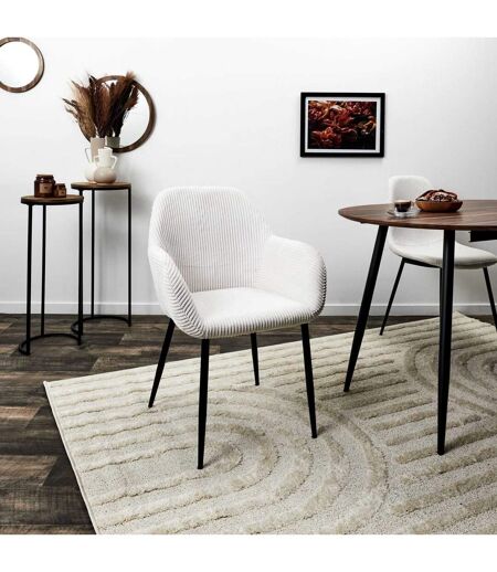 Lot de 2 fauteuils en tissu côtelé DRAMMEN