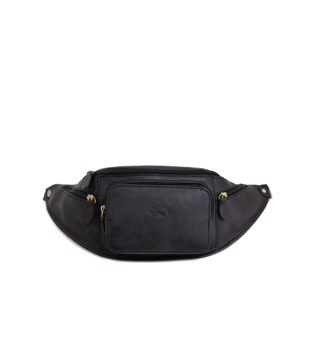 Katana - Sac banane homme en cuir - noir - 3478-1