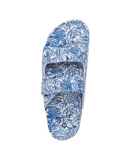 Womens/ladies appledore printed pool sliders azure Weird Fish