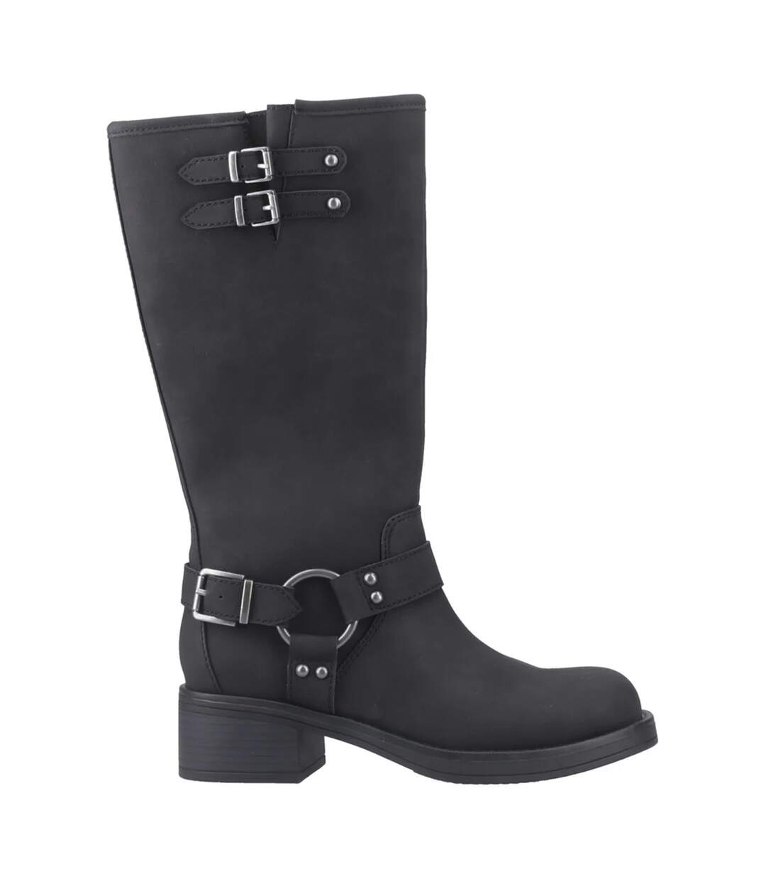 Womens/ladies Nash Tall Biker Boots Black Rocket Dog-3