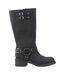 Womens/ladies Nash Tall Biker Boots Black Rocket Dog-3