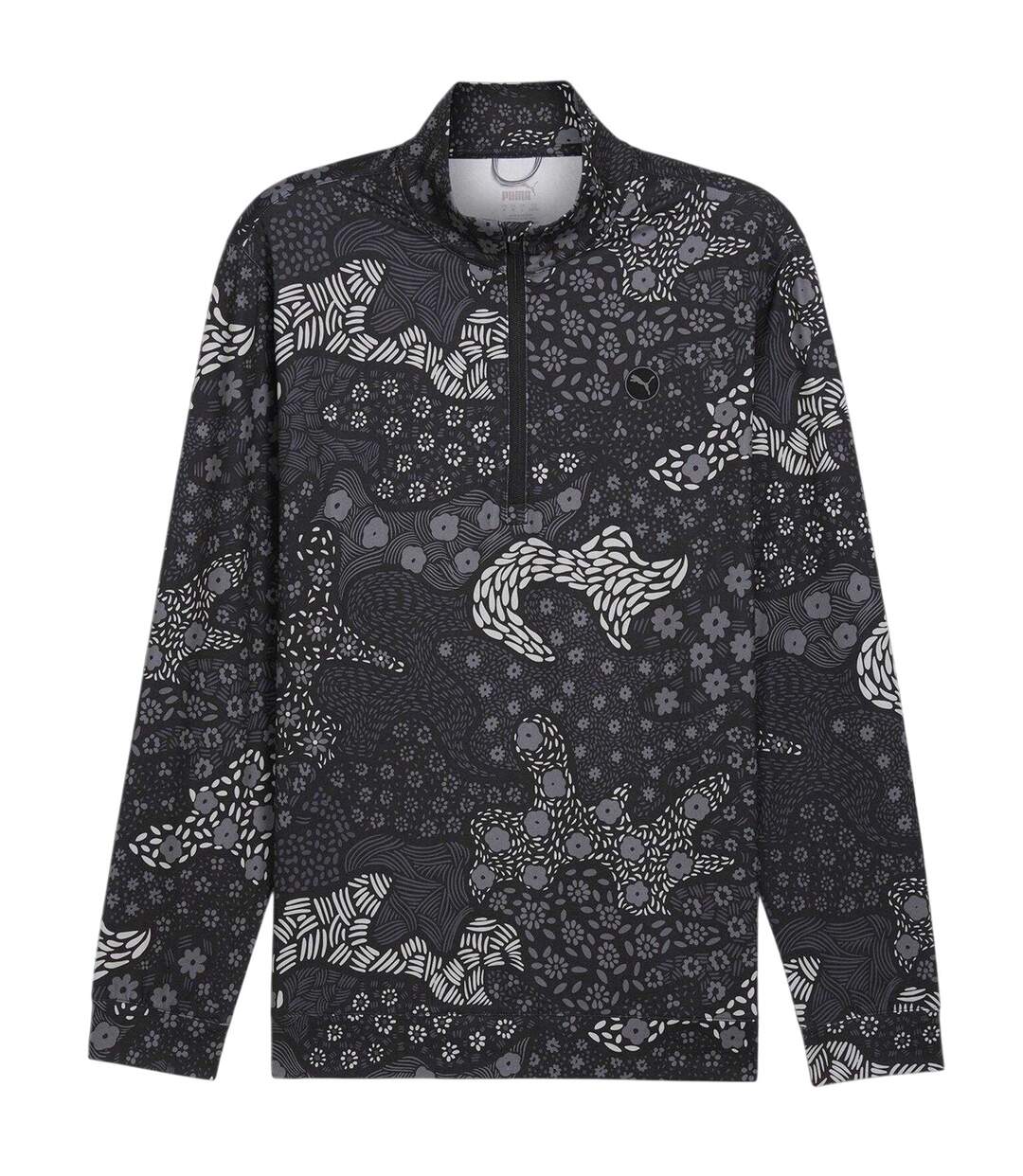 Mens Camo Quarter Zip T-shirt Black Slate Puma-1