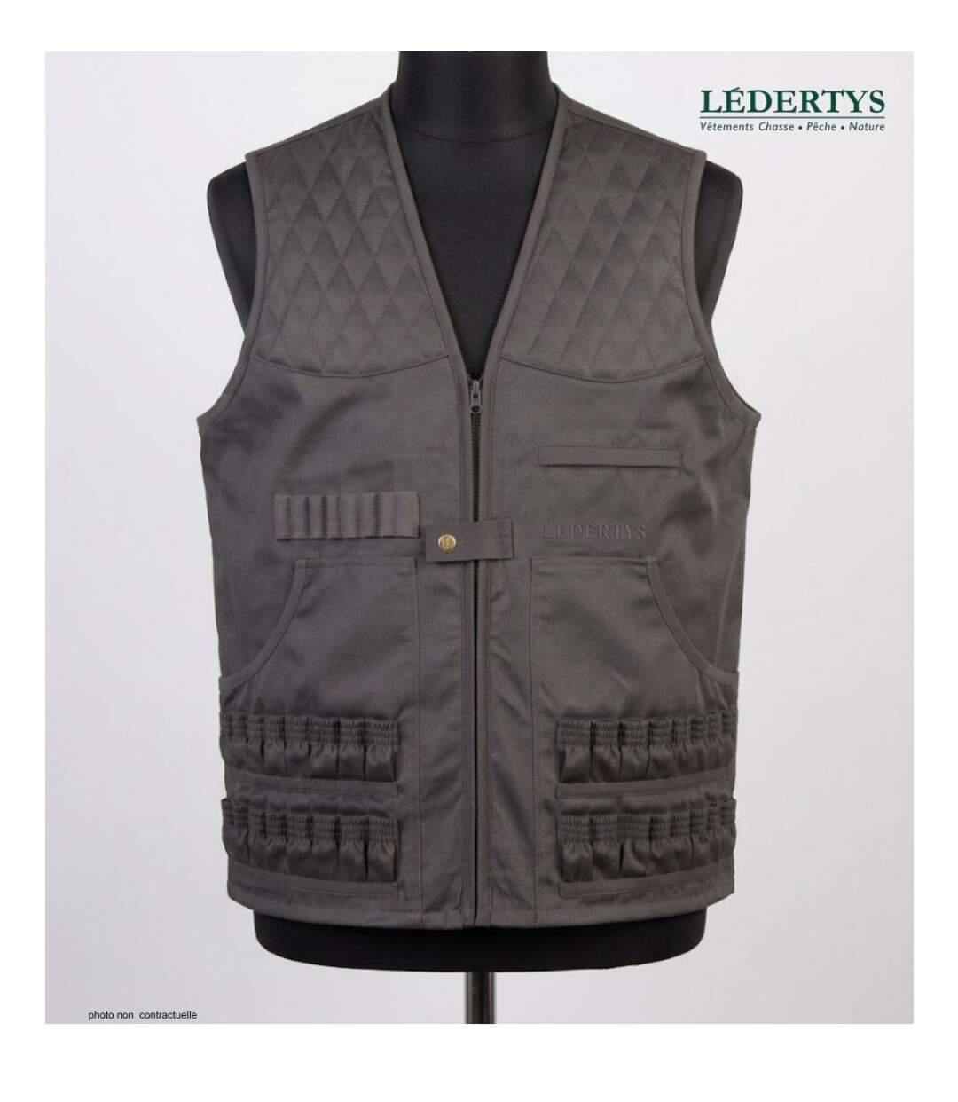 Gilet de Chasse LEDERTYS Spécial Munitions LY0204 – Cartouchière Haute Capacité, Carnier et Épaules Matelassées-3