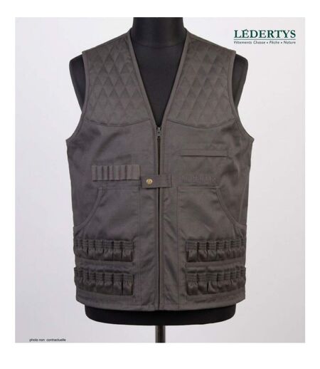 Gilet de Chasse LEDERTYS Spécial Munitions LY0204 – Cartouchière Haute Capacité, Carnier et Épaules Matelassées