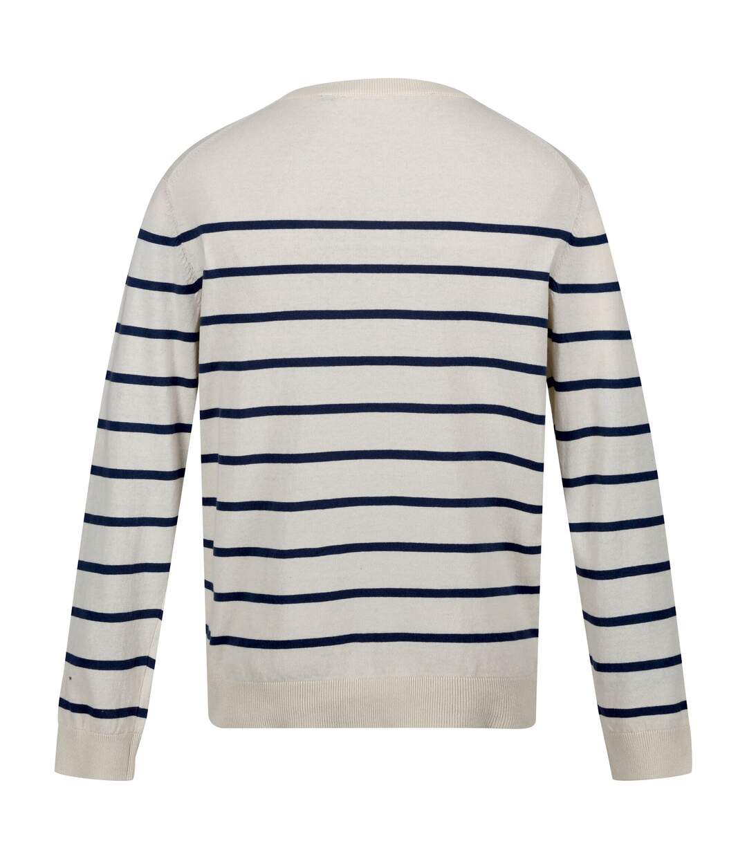 Mens cautley striped knitted jumper white stone/dark denim Regatta