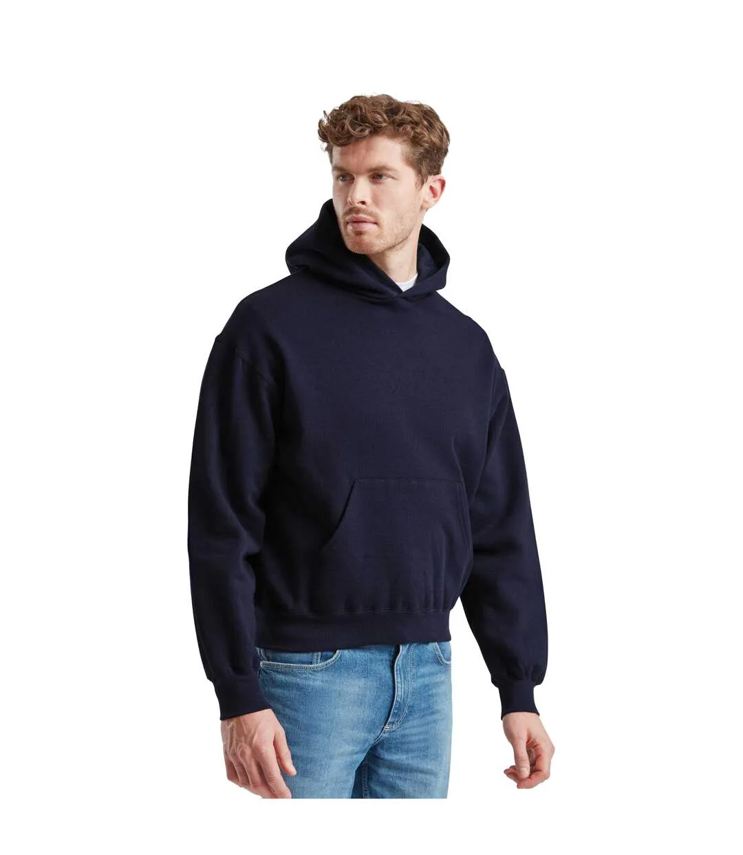Mens Supercotton Hoodie Deep Navy Fruit Of The Loom-1