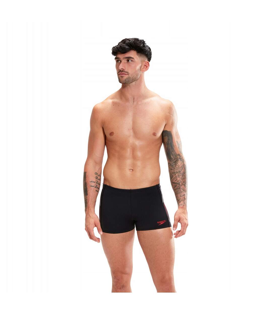 Short De Bain Tech Pnl Asht Homme Noir Rouge Blanc Speedo-1