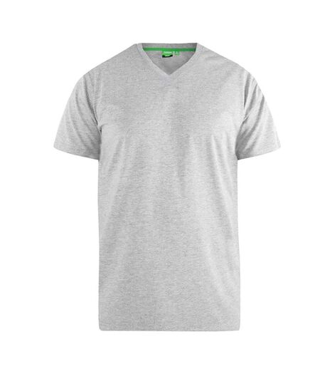 D555 Mens Signature-1 V-Neck T-Shirt (Gray Melange)