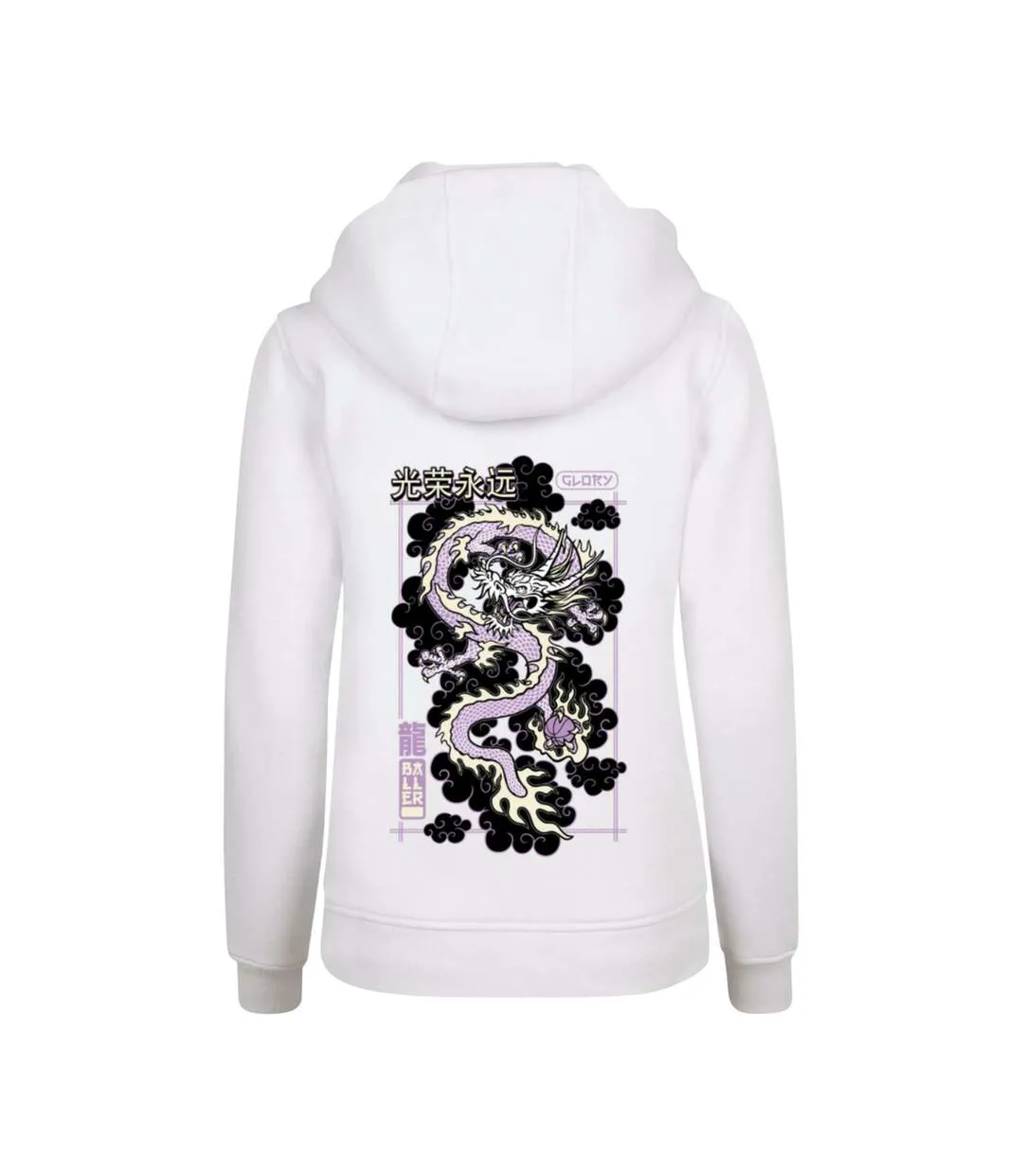 Sweat À Capuche Glory Dragon Avec Imprimé Dans Le Dos Pour Femme Blanc Mister Tee-3