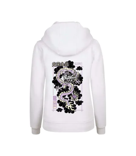 Sweat À Capuche Glory Dragon Avec Imprimé Dans Le Dos Pour Femme Blanc Mister Tee