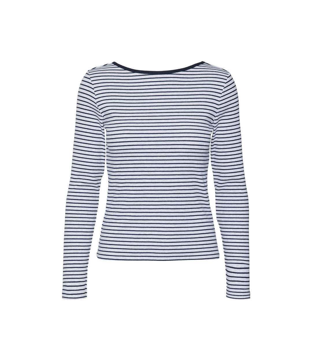 Top Gris/Marine à rayures Femme Vero Moda Chloe - L-1