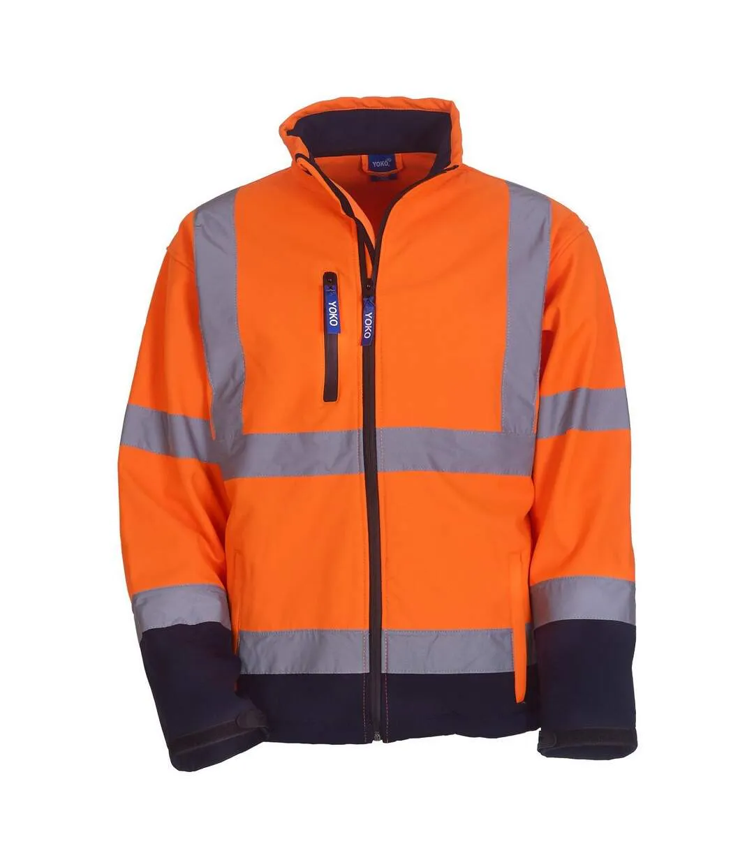 Veste Softshell Adulte Orange Bleu Marine Yoko-1