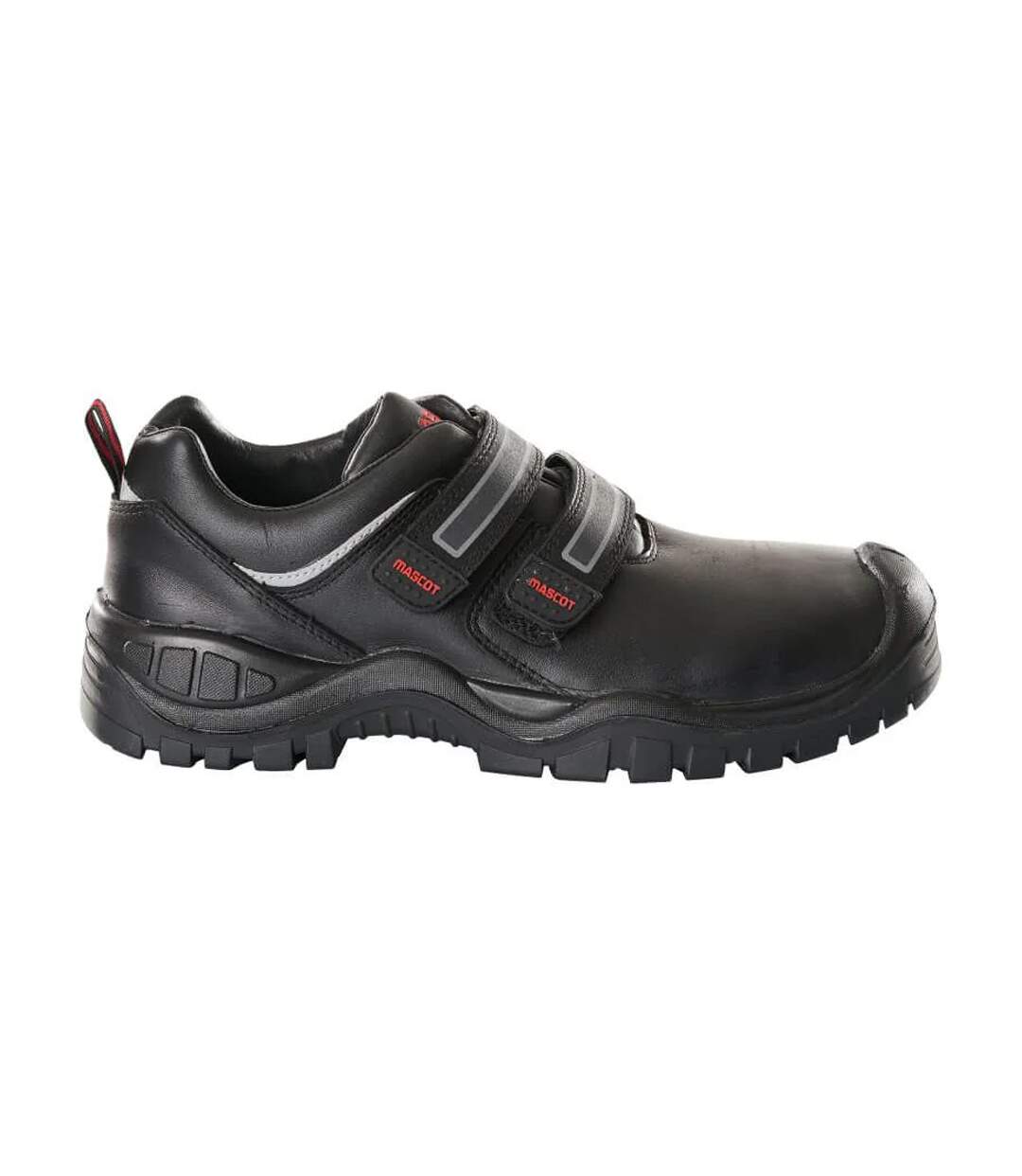 Mens Footwear Industry Leather Hook And Loop Safety Shoes Black Mascot-1