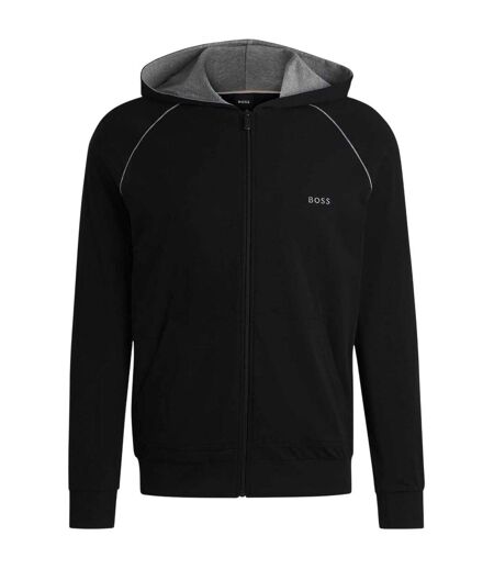 Mens Mix&match Full Zip Hoodie Black Boss