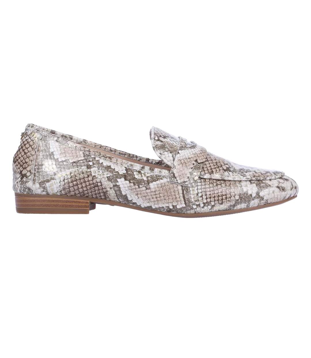 Womens/ladies Georgiee Leather Loafers Metallic Dune London-4