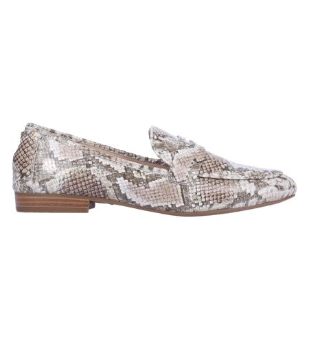 Womens/ladies Georgiee Leather Loafers Metallic Dune London