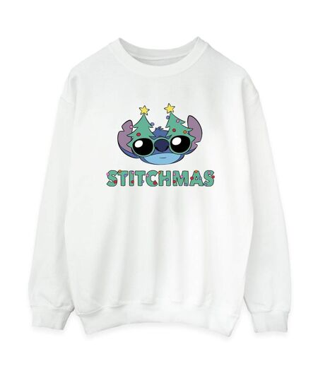 Disney Sweat Femme/Ladies Lilo & Stitch Stitchmas Glasses Sweatshirt (Blanc) - UTBI23129