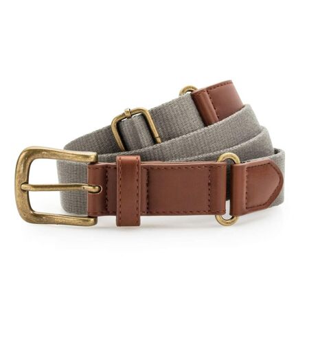 Ceinture en toile et simili cuir - AQ902 - gris