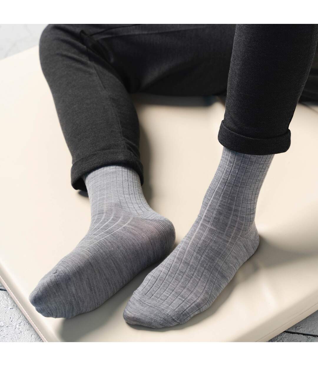 Steven - 1 Paire Homme Chaussettes Laine Mérinos Sans Elastique Chaudes-5