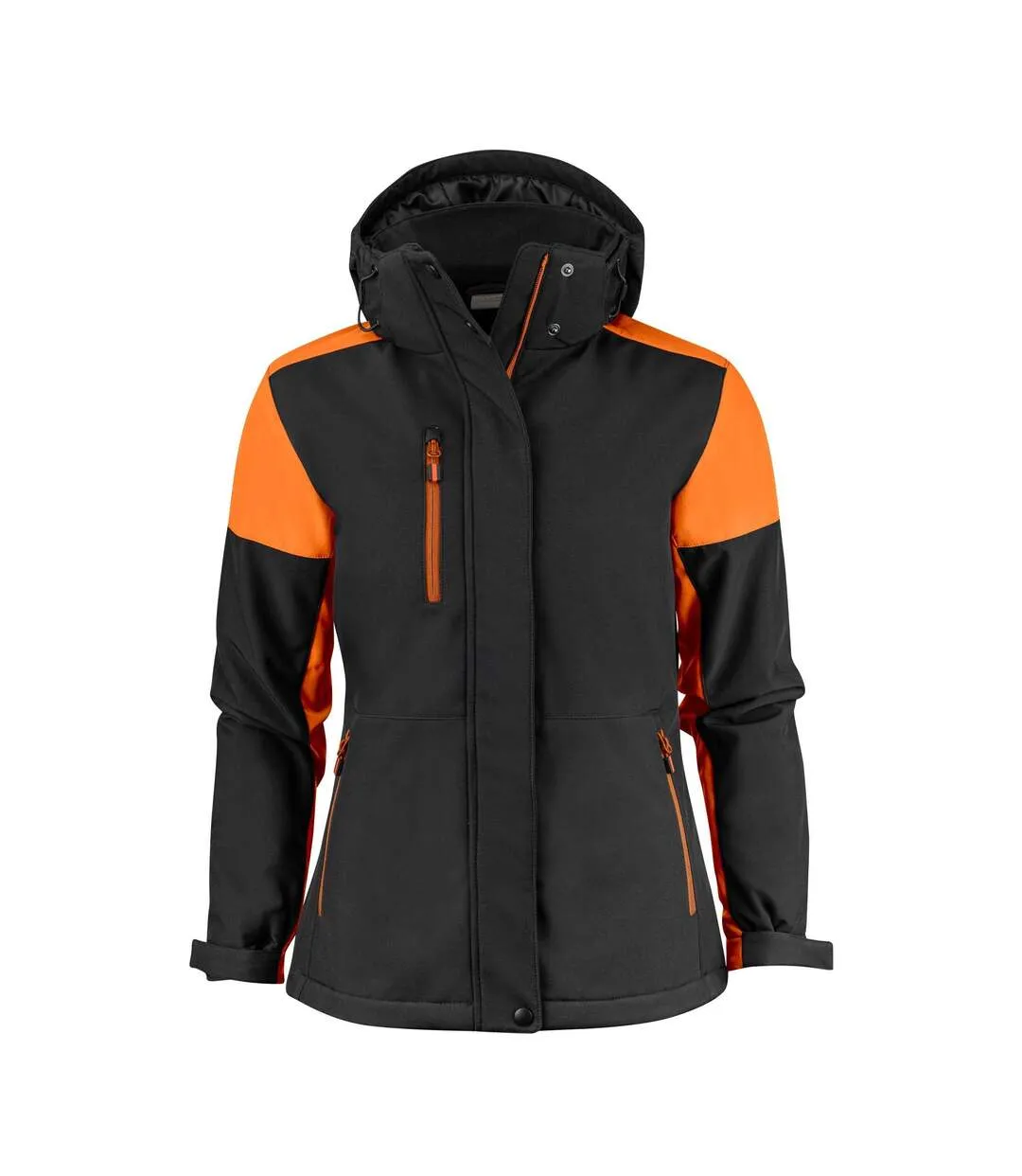 Doudoune Softshell Femme Noir Orange Printer-1