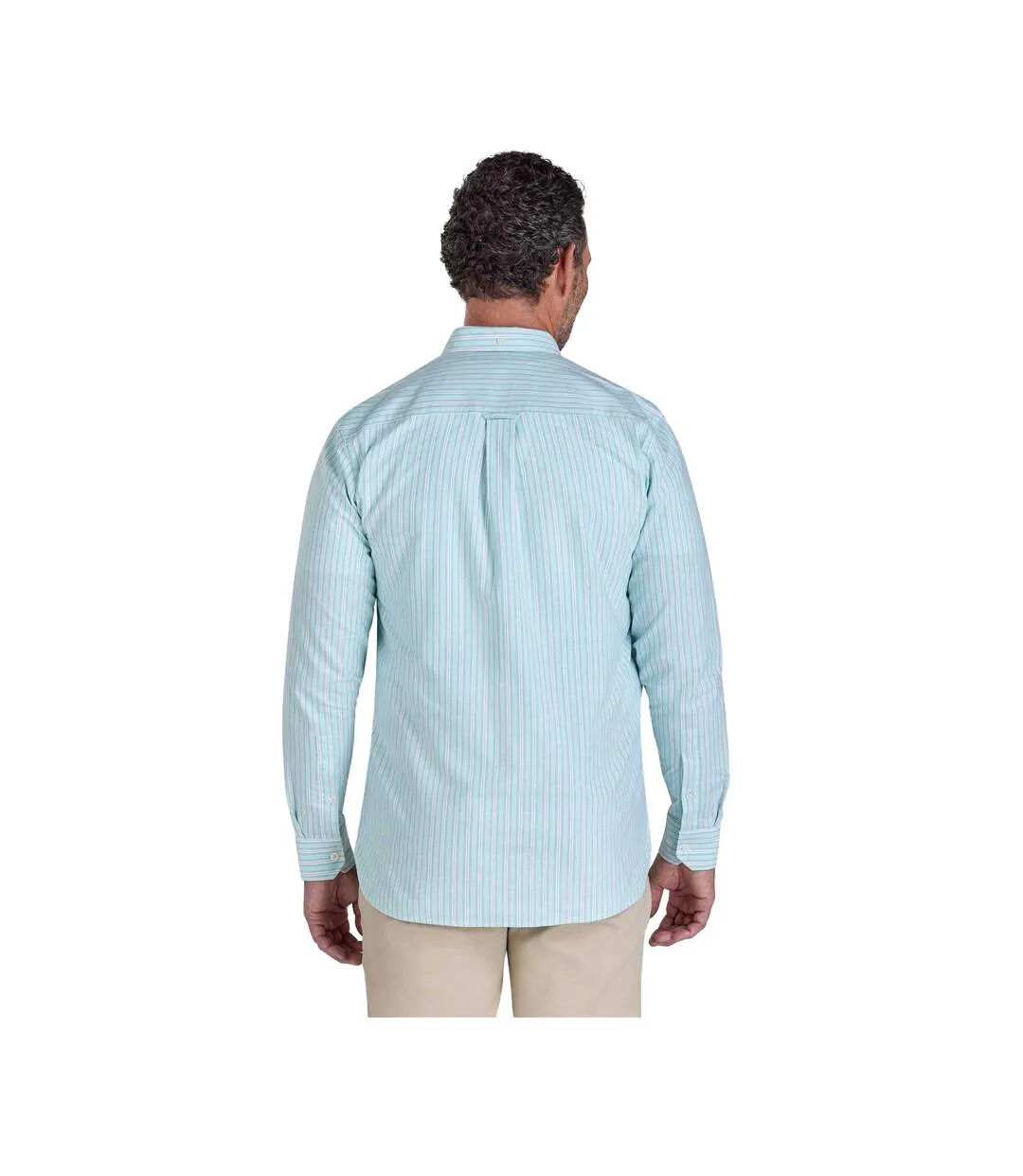 Chemise Manches Longues Motif/style Rayé Stanford Homme Vert Raging Bull-3