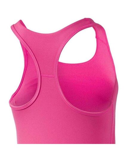 Womens/ladies Essential Performance Racerback Gym Tank Top Pink Puma