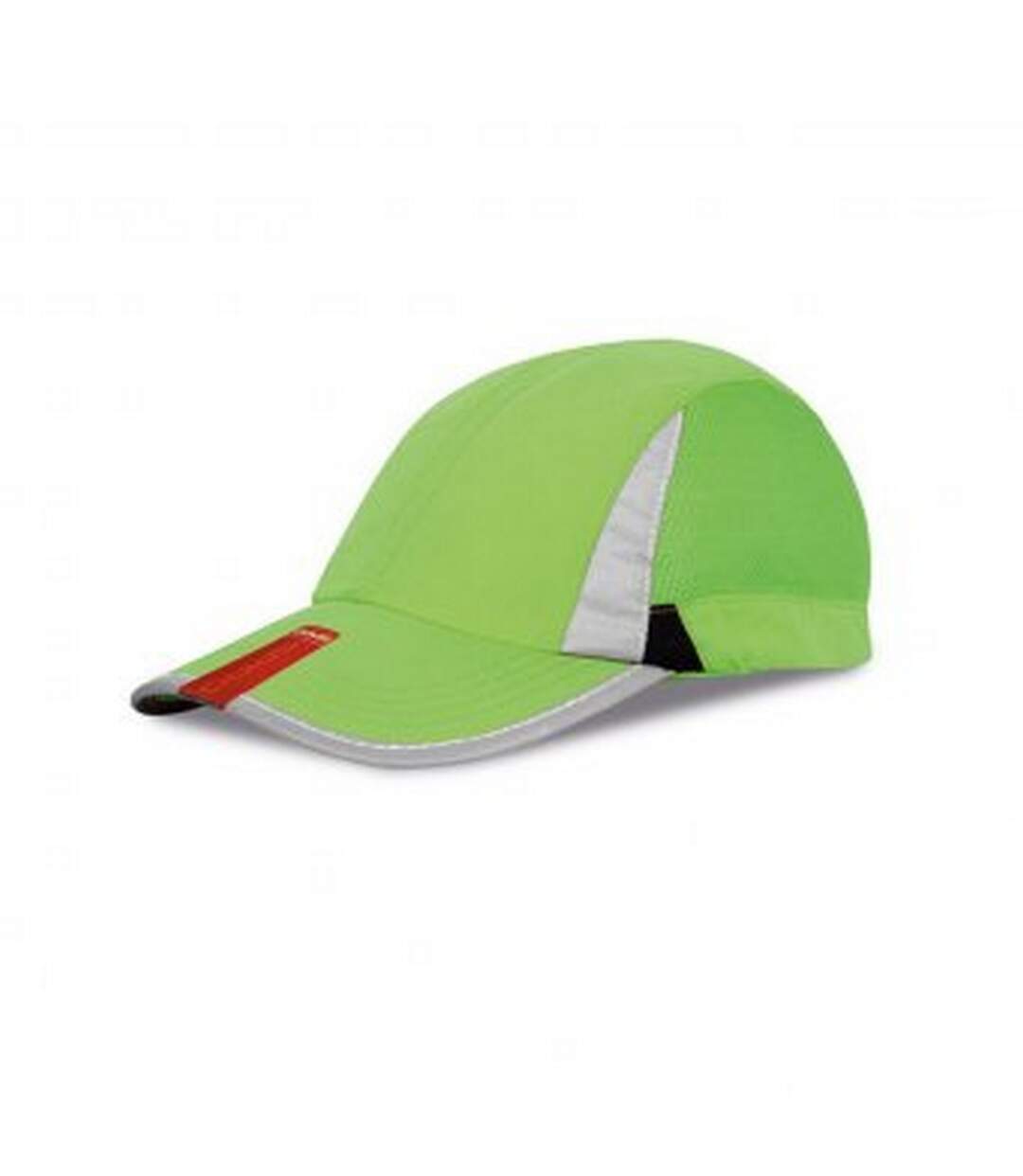 Casquette de sport à bandes réfléchissantes adulte unisexe vert/noir Spiro-1