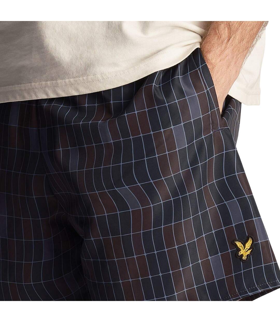 Mens Pool Print Swim Shorts Navy Lyle & Scott-3