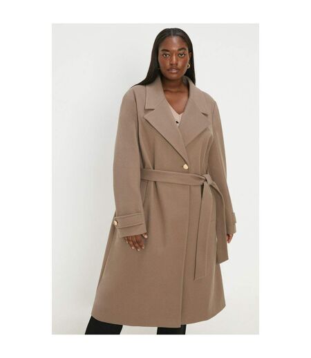Dorothy Perkins Womens/Ladies Belt Curve Longline Coat (Mink) - UTDP4379